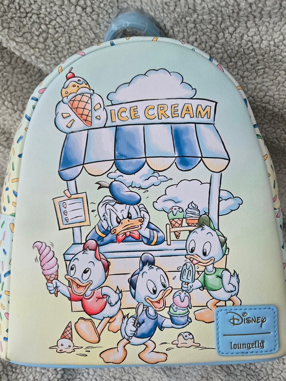 Loungefly Disney Donald Duck Nephews Huey Dewey Louie Ice Cream Mini Backpack - Picture 10 of 10